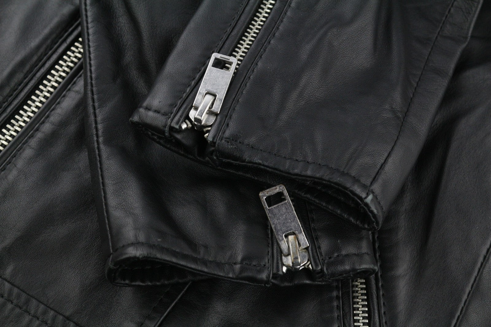 DIESEL L-Marton vyriška striukė S juoda odinė lengva striukė su užtrauktuku ant juosmens apykaklės 