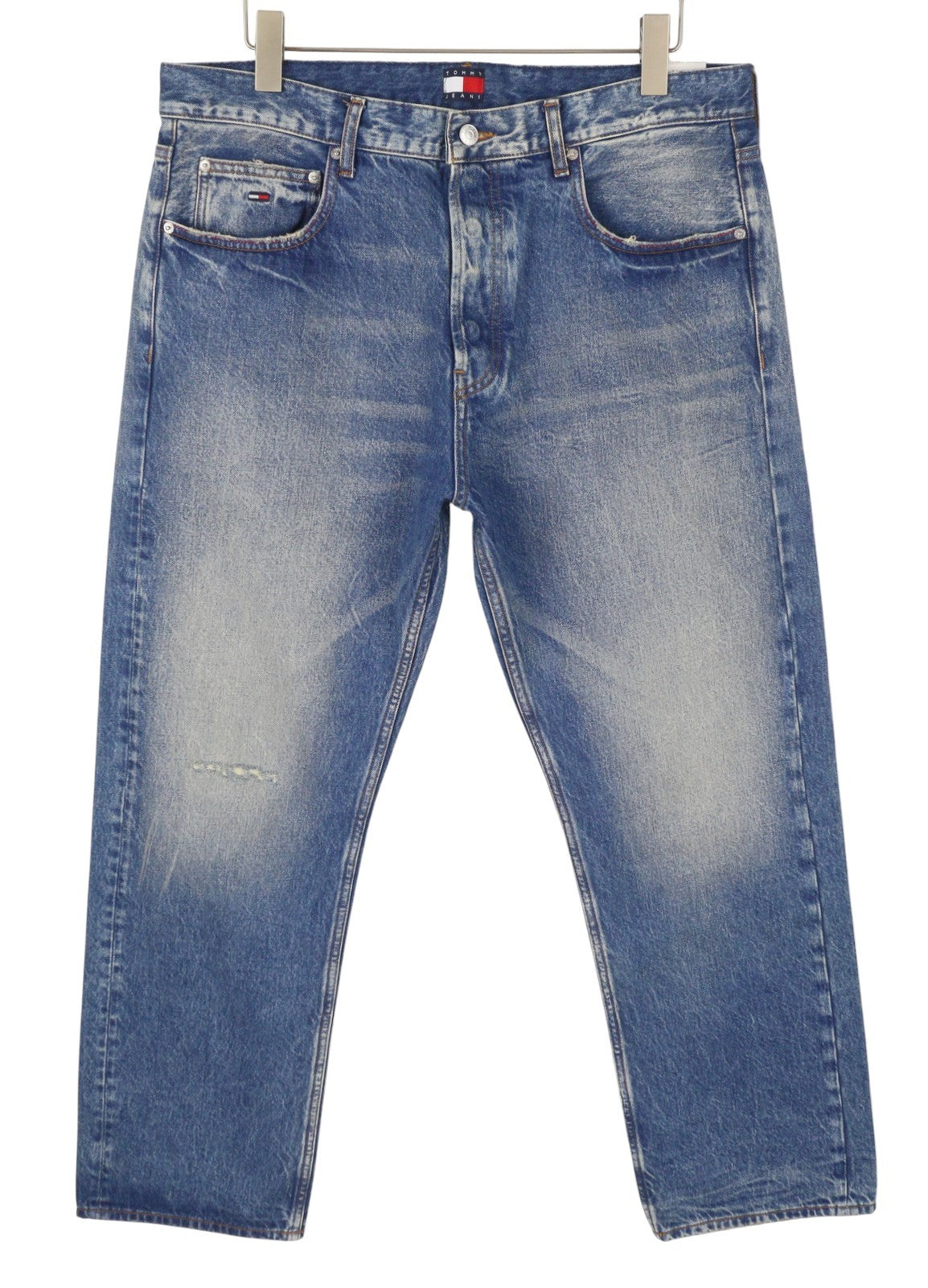 TOMMY HILFIGER Otis Men Jeans W36/L32 Blue Faded Distress Regular Straight Fit