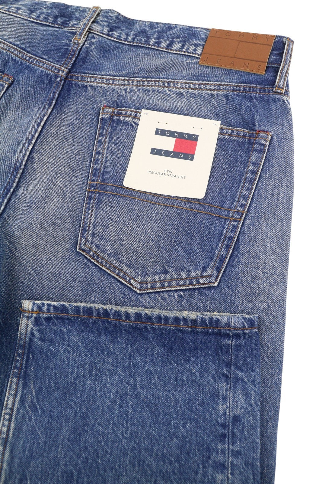 TOMMY HILFIGER Otis Men Jeans W36/L32 Blue Faded Distress Regular Straight Fit