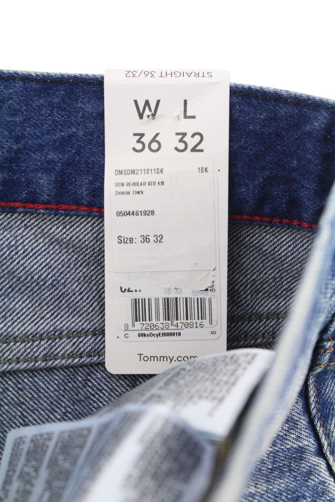 TOMMY HILFIGER Otis Men Jeans W36/L32 Blue Faded Distress Regular Straight Fit