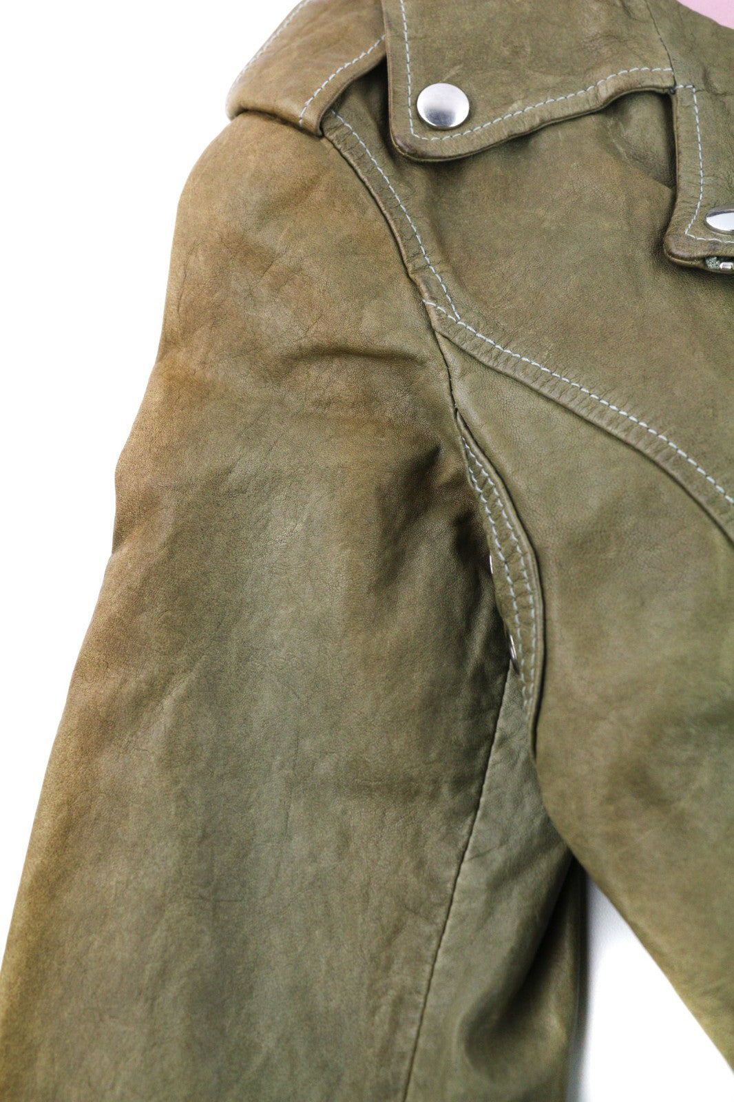 DIESEL R-Sery Women Jacket XS Lambskin Leather Asymmetric Zip Notch Collar