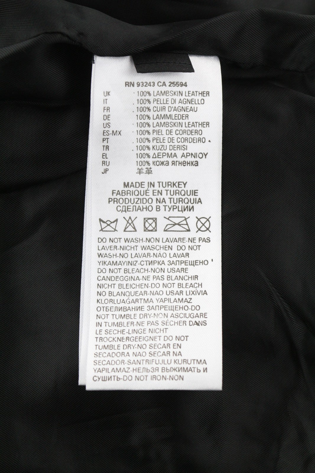 DIESEL R-Sery Women Jacket L Lambskin Leather Asymmetric Zipper Notch Collar