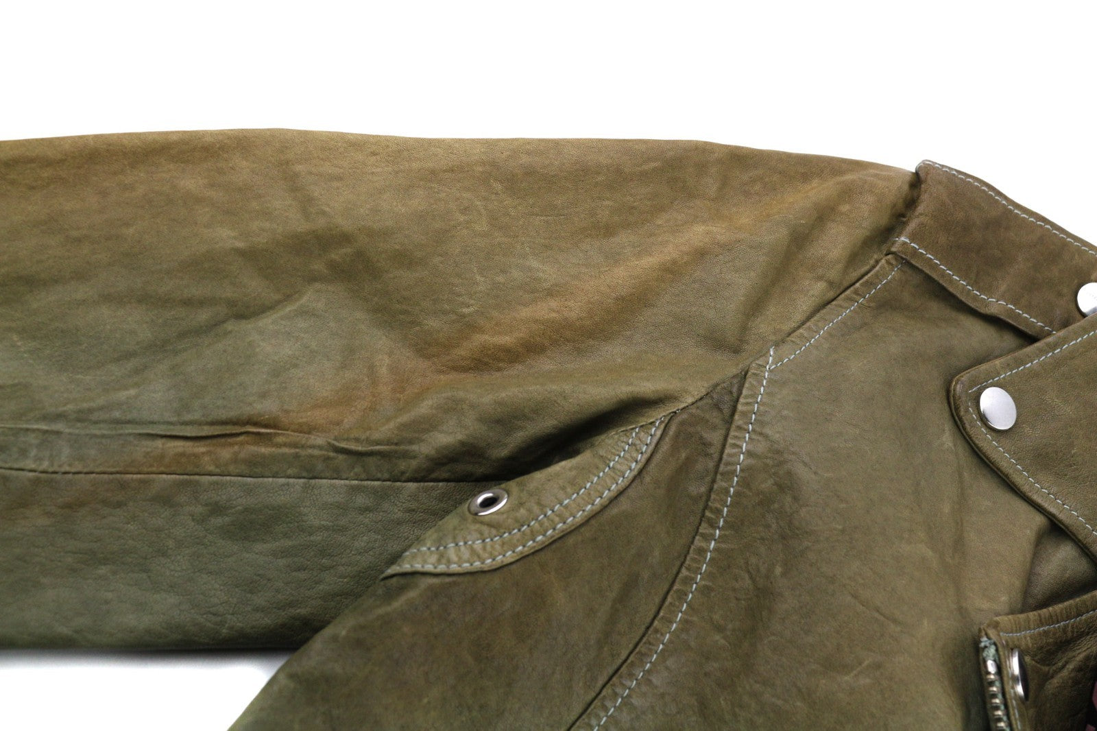 DIESEL R-Sery Women Jacket L Lambskin Leather Asymmetric Zipper Notch Collar