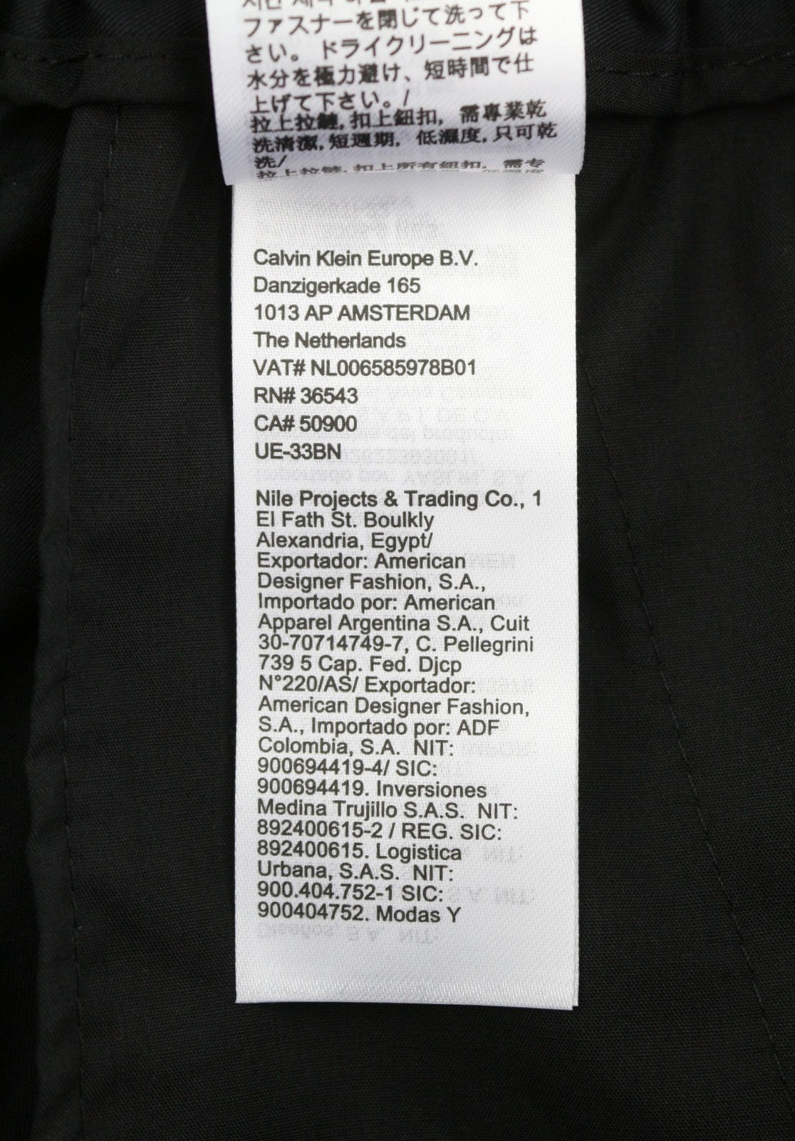 CALVIN KLEIN Cotton Seacell Modern Men Trousers L Black Regular Fit Pleated