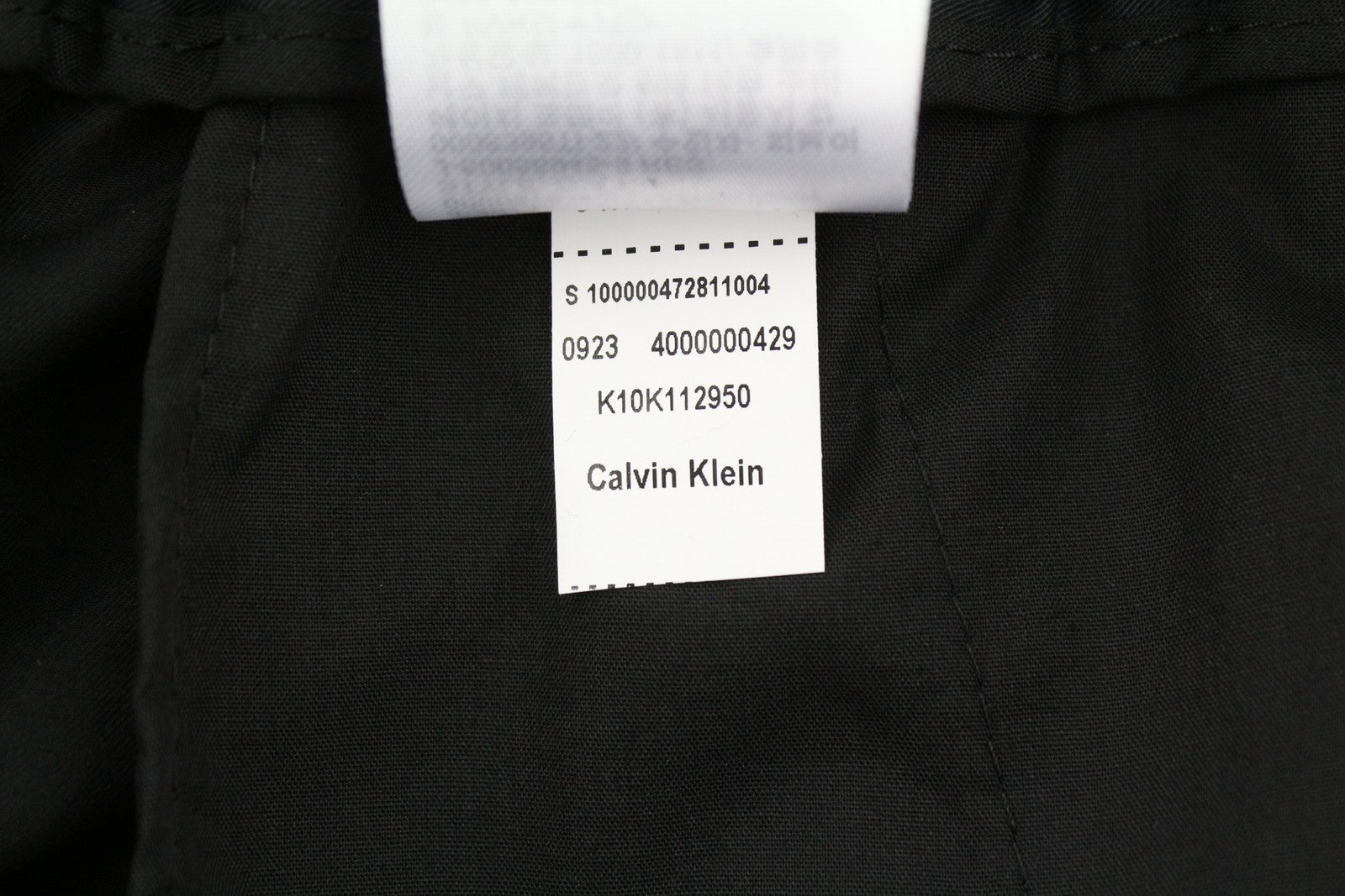 CALVIN KLEIN Cotton Seacell Modern Men Trousers L Black Regular Fit Pleated