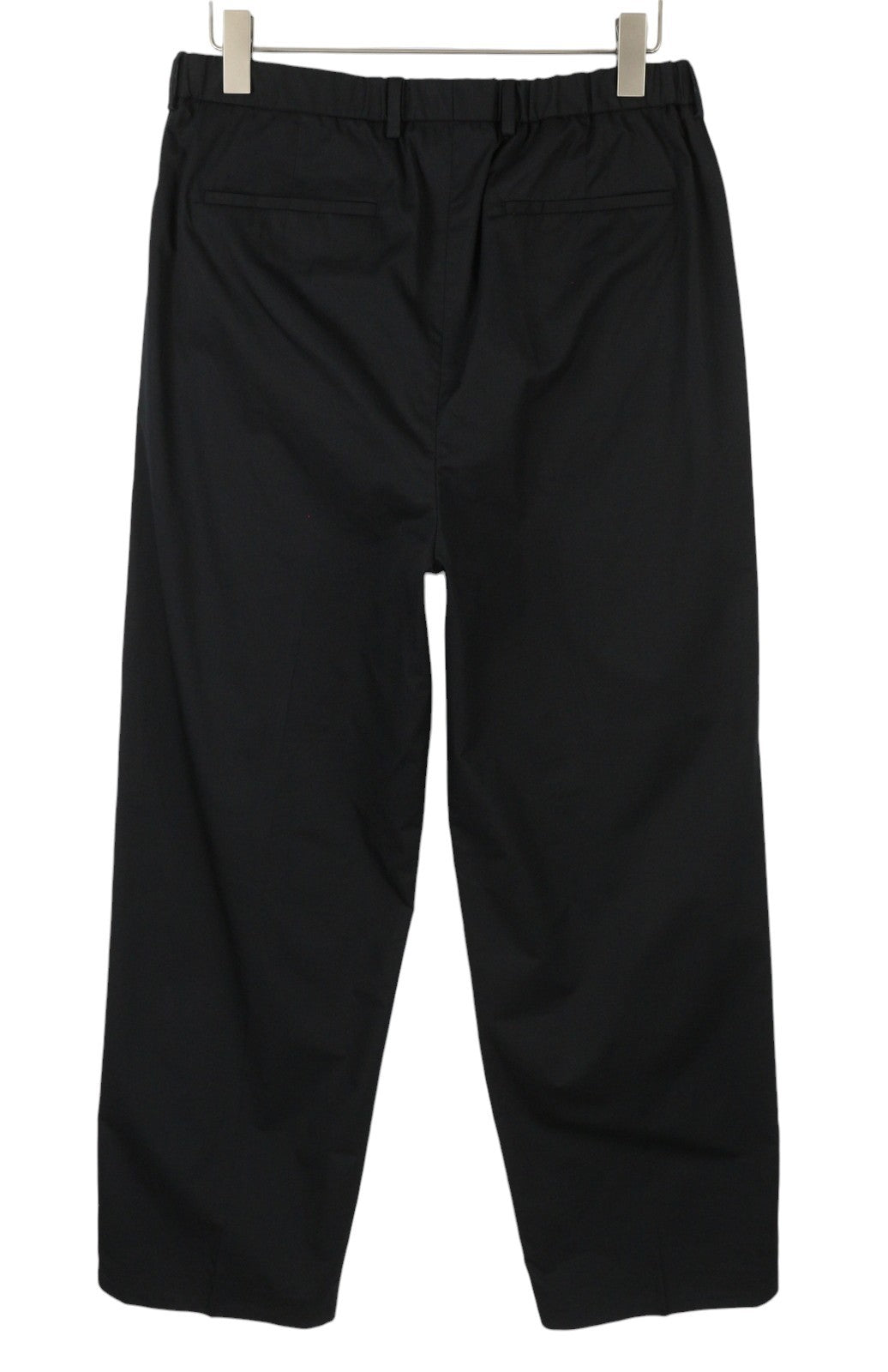 CALVIN KLEIN Cotton Seacell Modern Men Trousers L Black Regular Fit Pleated