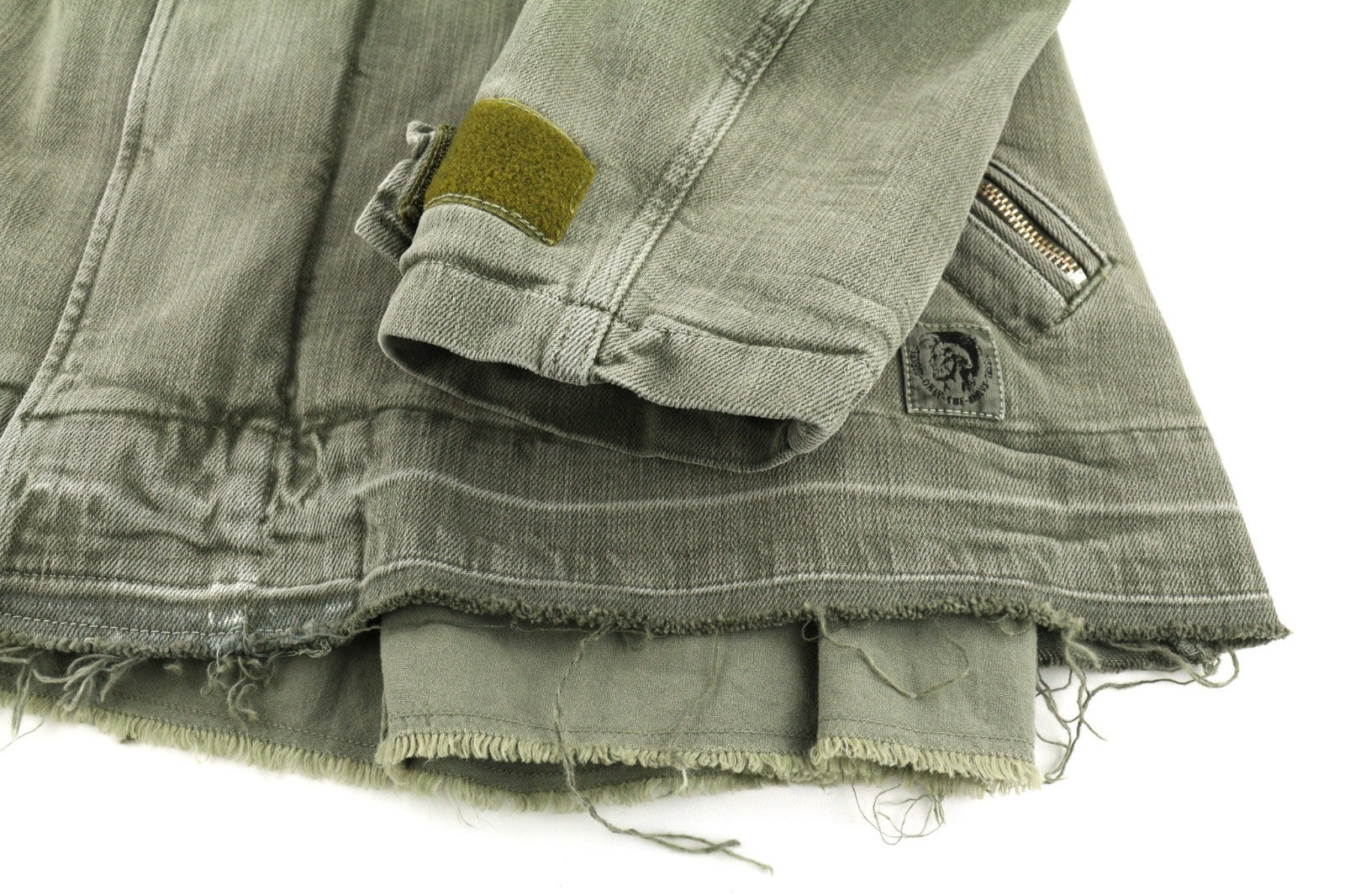 DIESEL J-Georg Men Jacket L Military Denim Jacket Distressed Lightweight RRP395