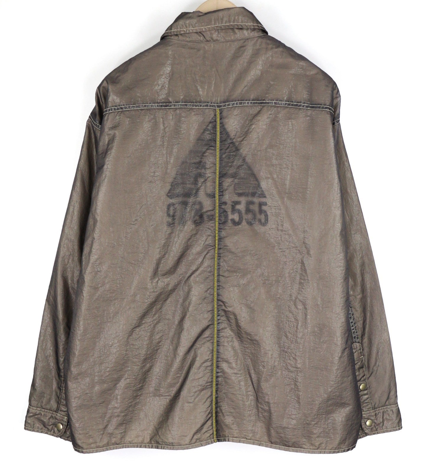 DIESEL S-U24 Men Jacket XL Shiny Snap Button Lined Lightweight Polo Neck RRP275