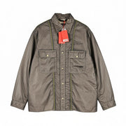 DIESEL S-U24 Men Jacket L Shiny Snap Button Lined Polo Collar Lightweight RRP275