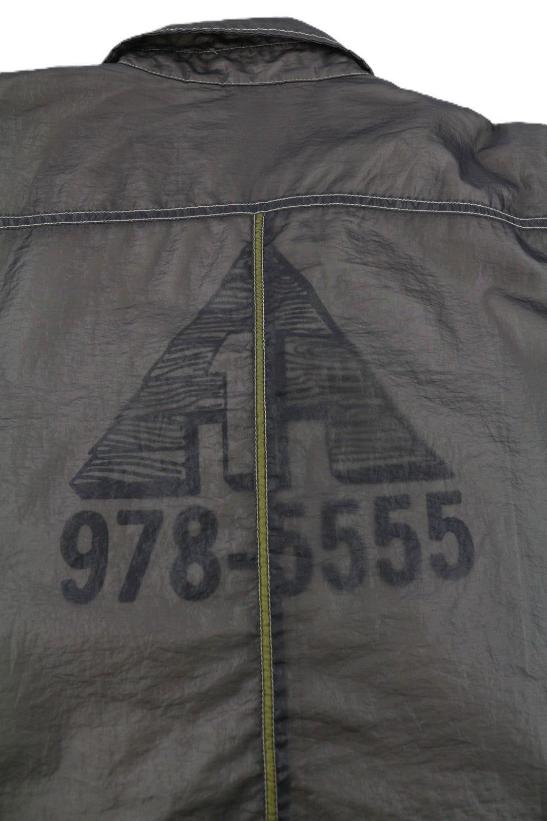 DIESEL S-U24 Men Jacket L Shiny Snap Button Lined Polo Collar Lightweight RRP275