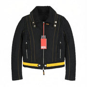 DIESEL G-Ritas Women Jacket S Black Textured Lined Single Breasted Polo RRP250