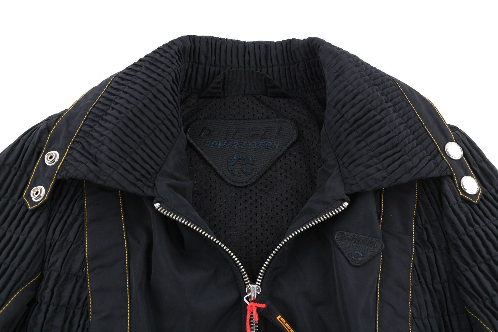 DIESEL G-Ritas Women Jacket S Black Textured Lined Single Breasted Polo RRP250