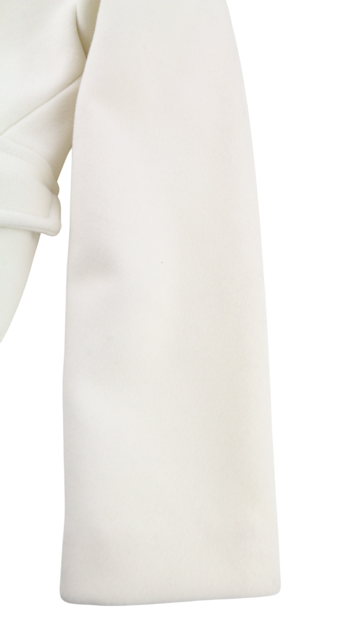 DIESEL W-Lethea Women Coat S Light Wool Blend Zip Mid-Length Coat Patch RRP590