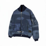 DIESEL W-Spleak-A Men Jacket S Blue Washed Oversized Bomber Lined RRP325