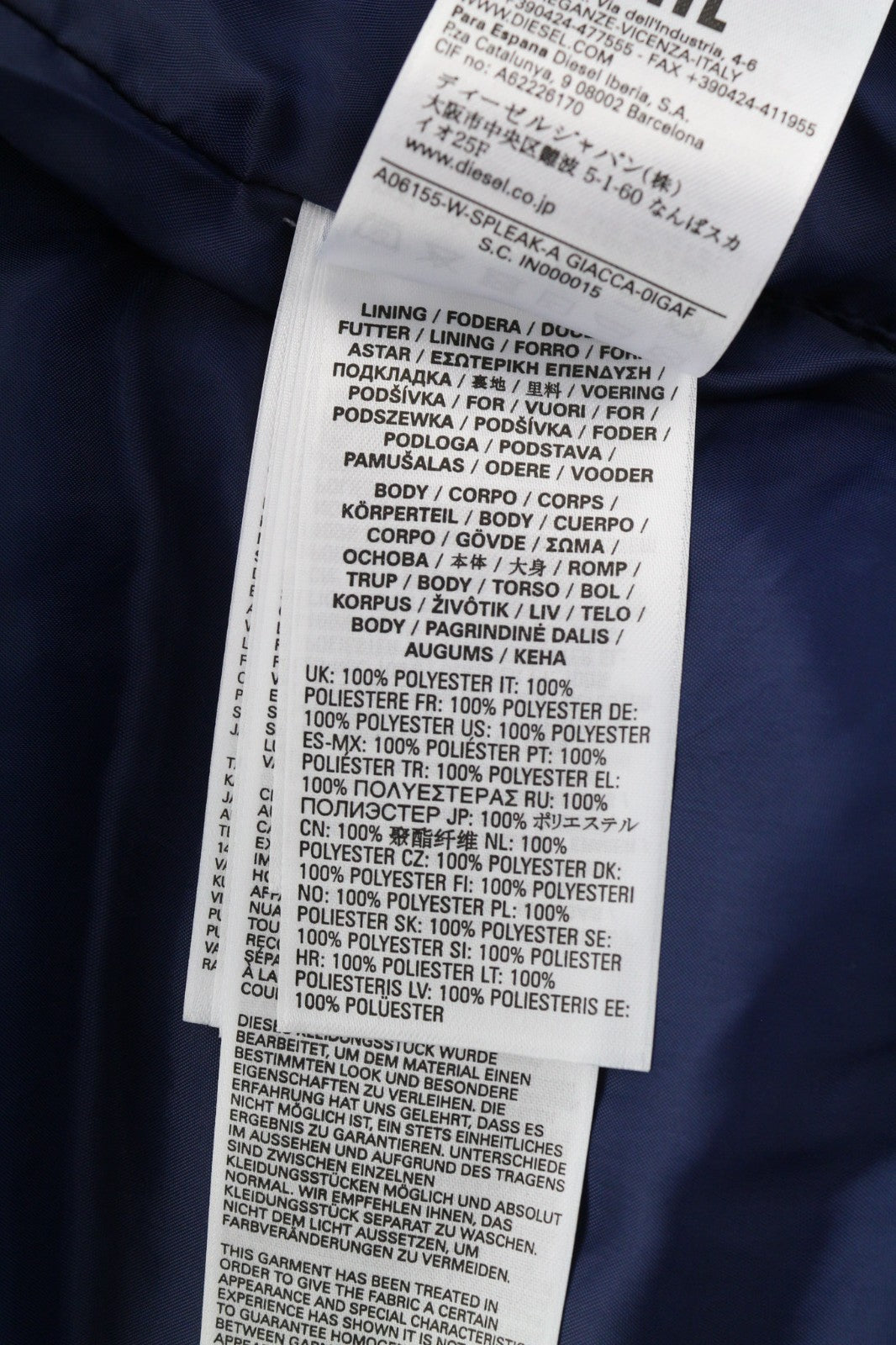 DIESEL W-Spleak-A Men Jacket S Blue Washed Oversized Bomber Lined RRP325