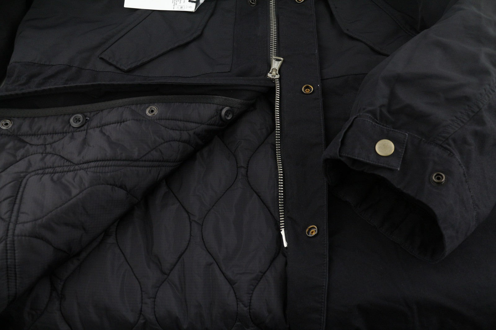 DIESEL W-Miles Men Jacket L Black 2in1 Parka Insulated Drawstring Waist RRP475