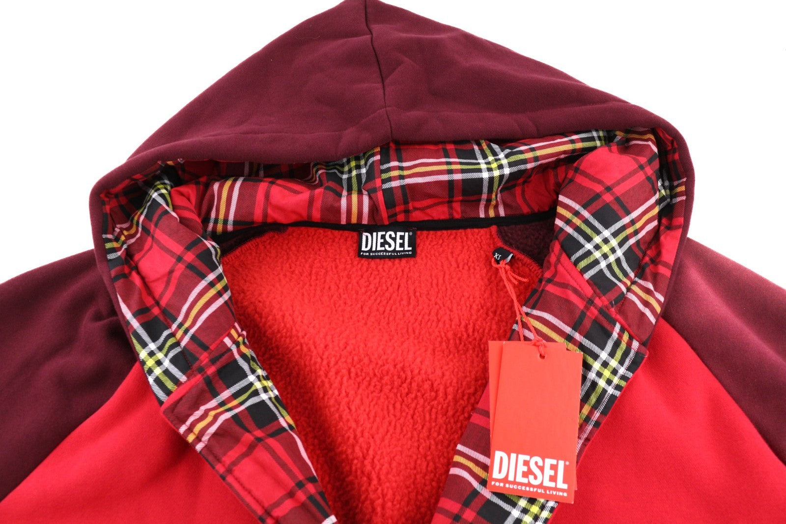 DIESEL Uudg-Jas-Homey Women Robe XL Fleece Hooded Unisex Belted with Pockets