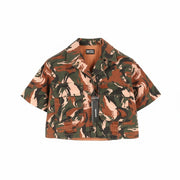 DIESEL C-Adara-Cmf Women Jacket S Cropped Short Sleeve Camo Buttoned RRP175