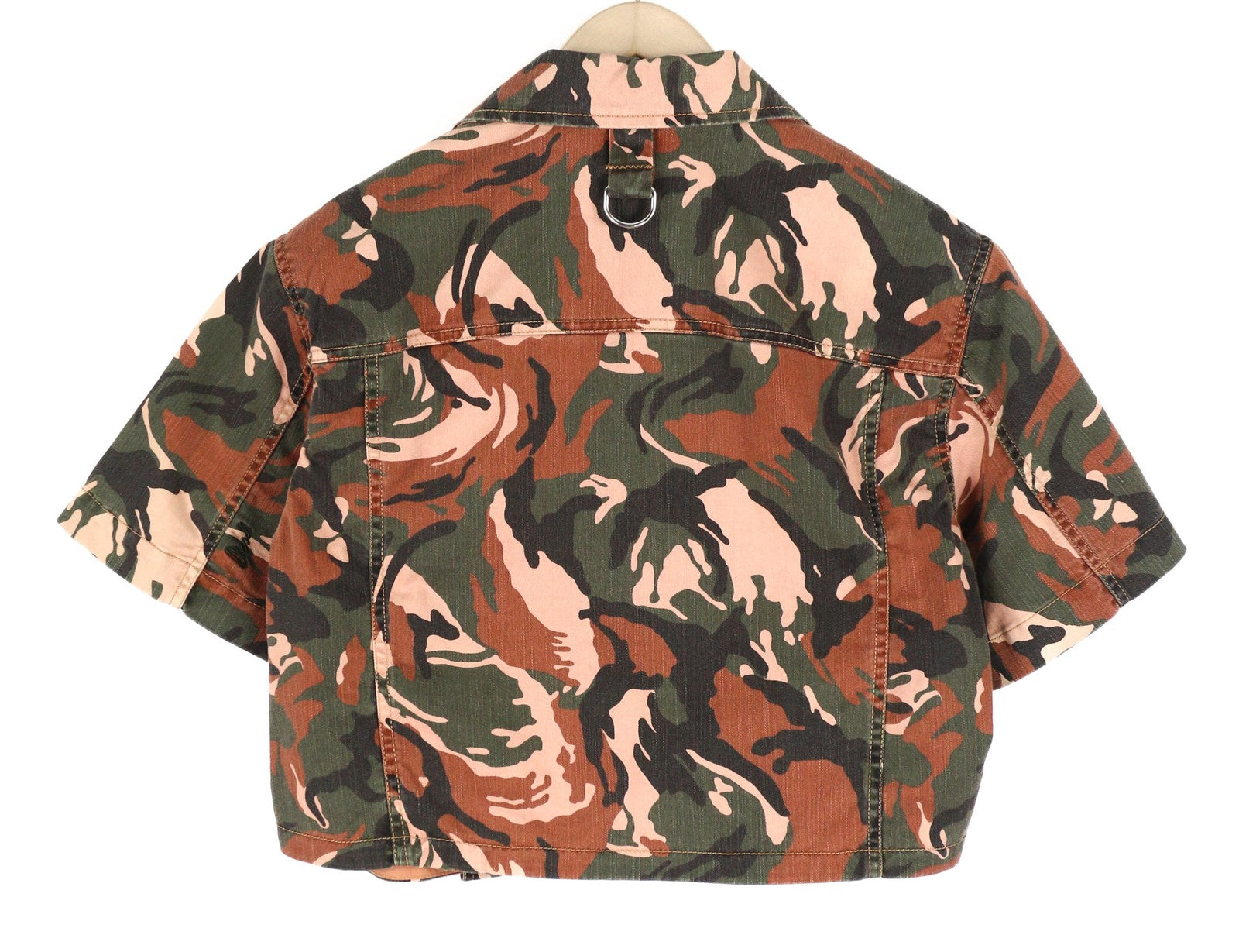 DIESEL C-Adara-Cmf Women Jacket S Cropped Short Sleeve Camo Buttoned RRP175