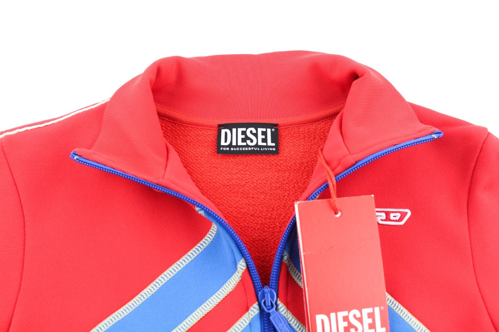 DIESEL F-Macs Women Sweatshirt XS Patterned Cropped Zip High Neck with RRP195