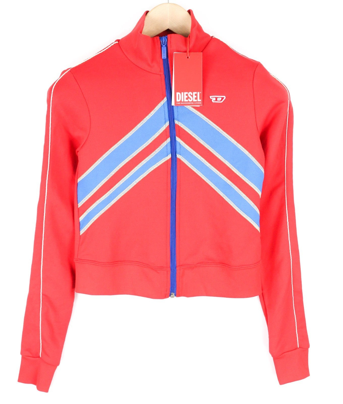 DIESEL F-Macs Women Sweatshirt S Cropped Patterned Zip High Neck RRP195