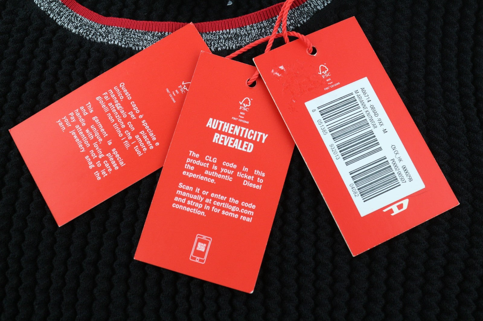 DIESEL M-Arianne Women Jumper M Black Stretch Knit Pullover Crew Neck RRP175