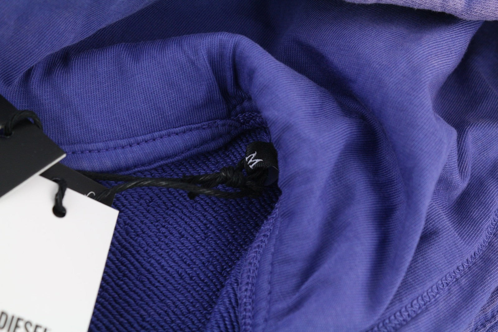 DIESEL F-Mikky Women Hoodie M Blue Washed Hooded Asym Pocket Strap RRP195