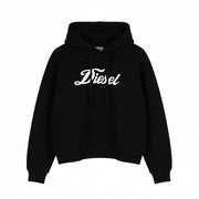 DIESEL F-Reggy-Hood Women Hoodie S Black Pullover Logo Straps Long Sleeve RRP175