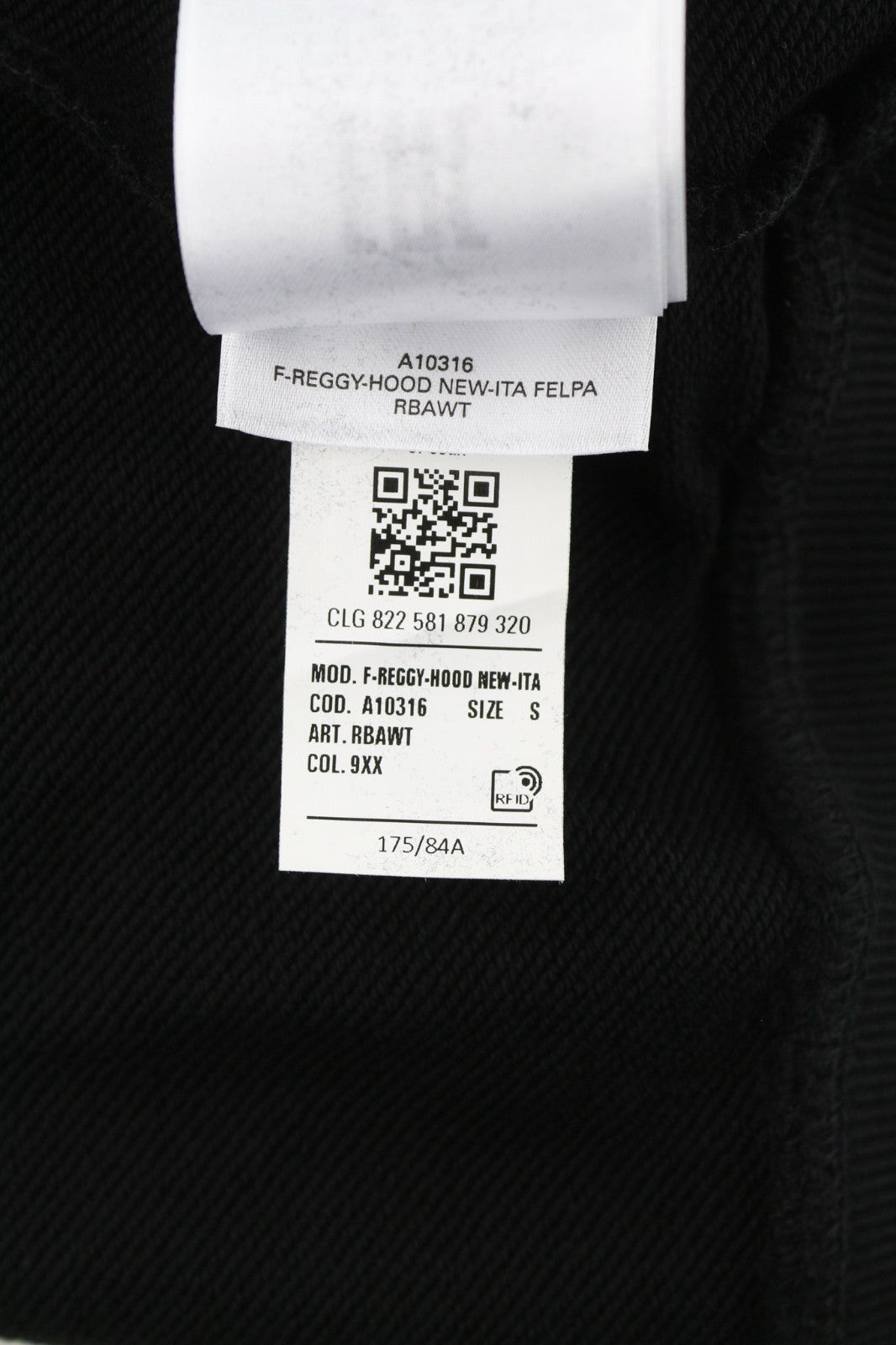 DIESEL F-Reggy-Hood Women Hoodie S Black Pullover Logo Straps Long Sleeve RRP175