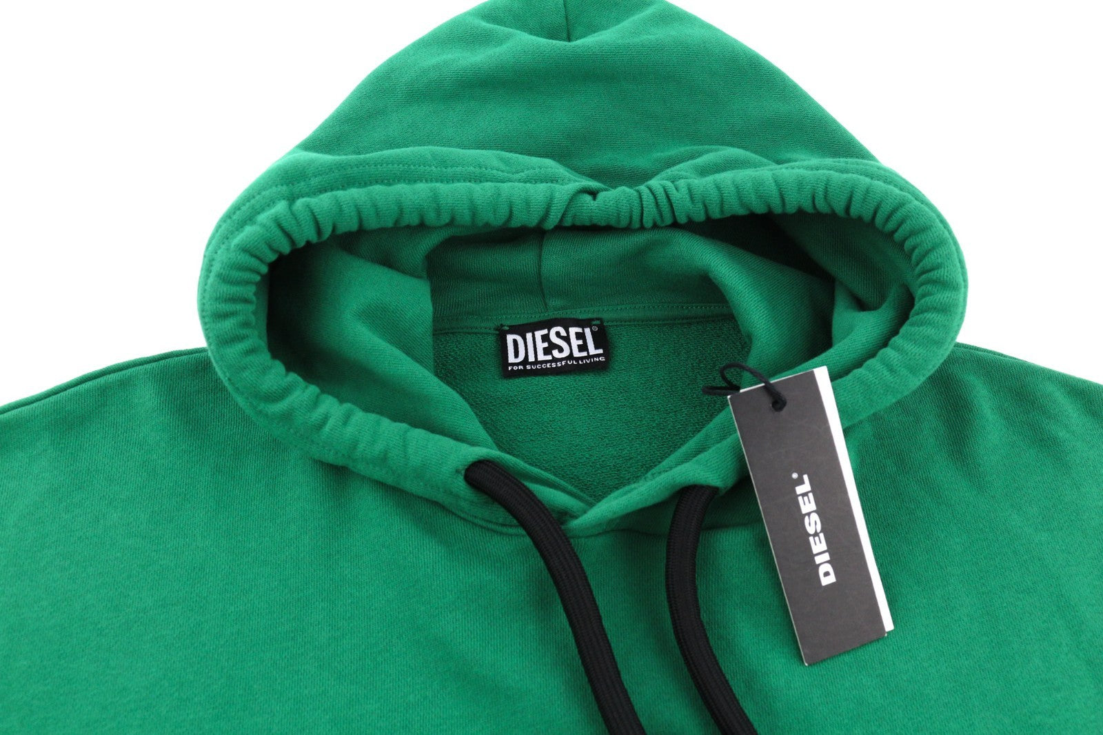 DIESEL S-Balirib Men Hoodie M Green Pullover Kangaroo Straps Long Sleeve RRP175