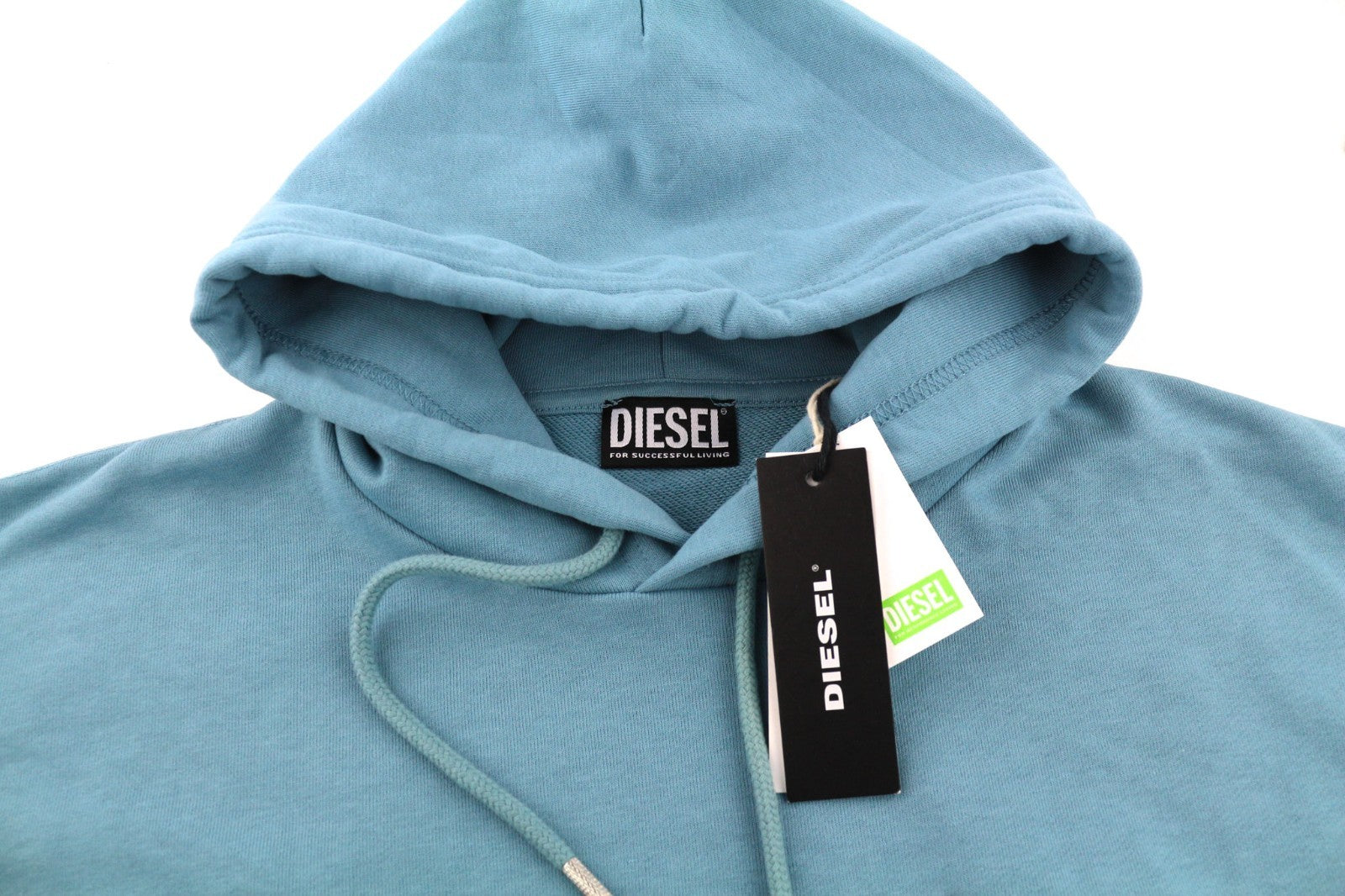 DIESEL S-Ummer-B2 Men Hoodie XS Blue Pullover Kangaroo Strap Long Sleeve RRP150
