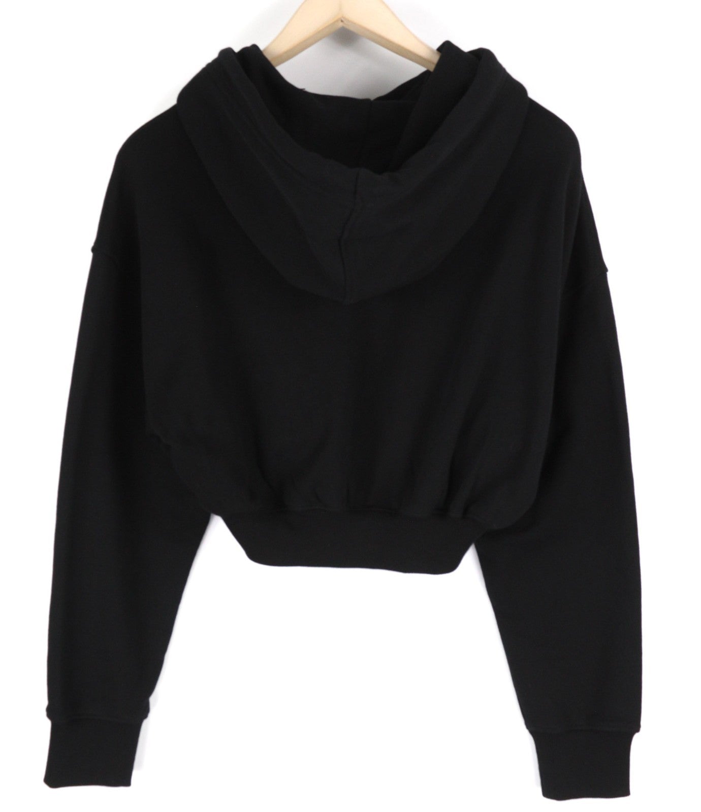 DIESEL F-Kral-B1 Women Hoodie S Black Cropped Pullover Logo Straps Hood