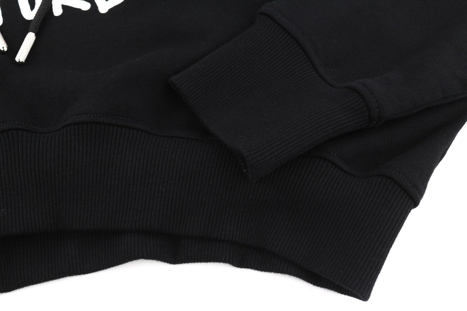 DIESEL F-Kral-B1 Women Hoodie S Black Cropped Pullover Logo Strap Hood