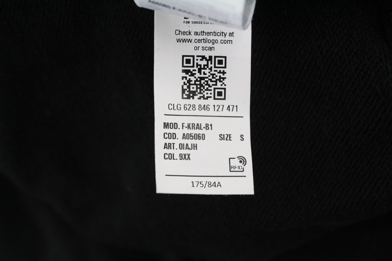 DIESEL F-Kral-B1 Women Hoodie S Black Cropped Pullover Logo Long Sleeve