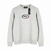 DIESEL S-Girk Men Sweatshirt S Grey Melange Pullover Crew Neck Logo Sleeve