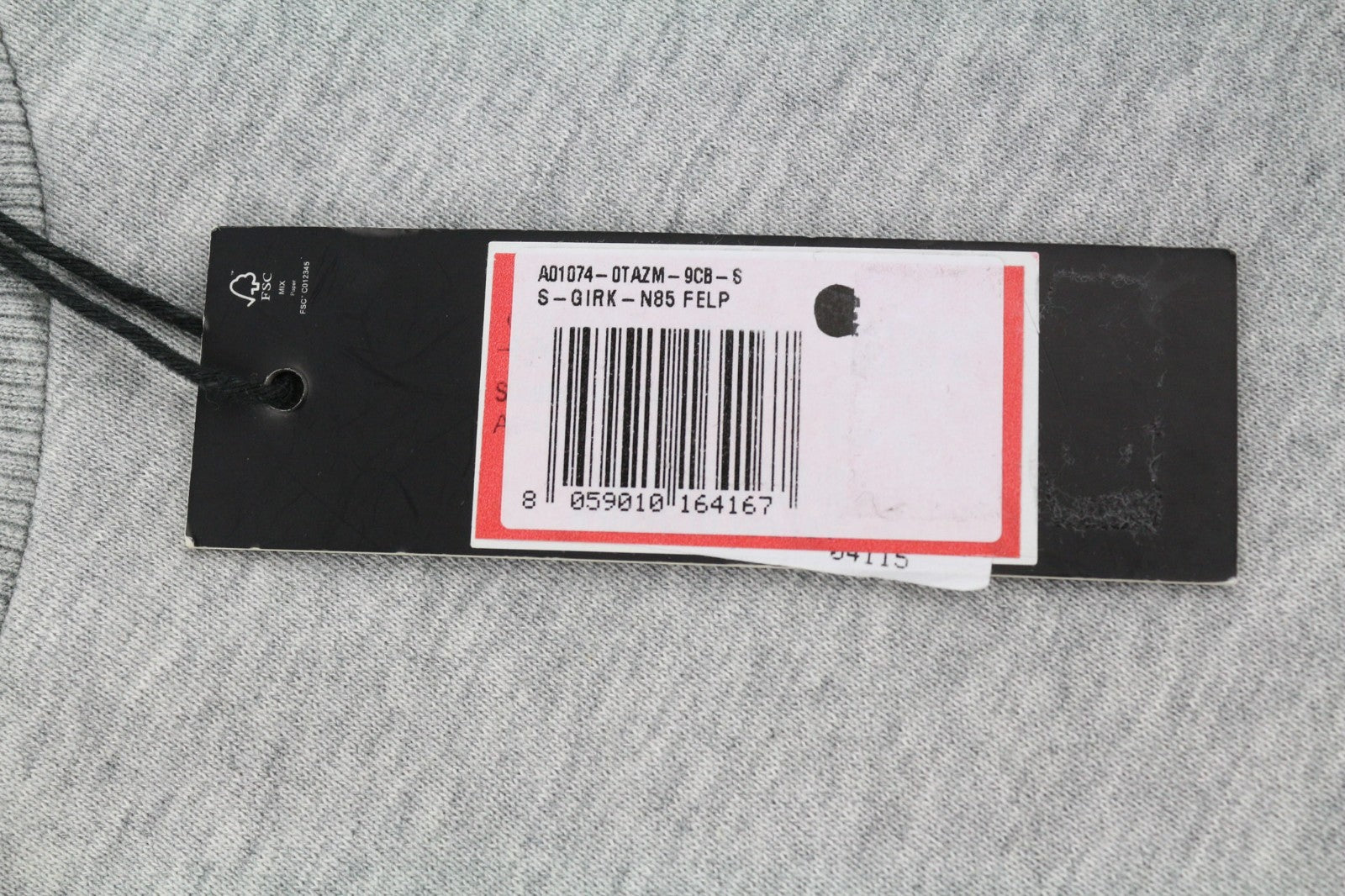 DIESEL S-Girk Men Sweatshirt S Grey Melange Pullover Crew Neck Logo Sleeve