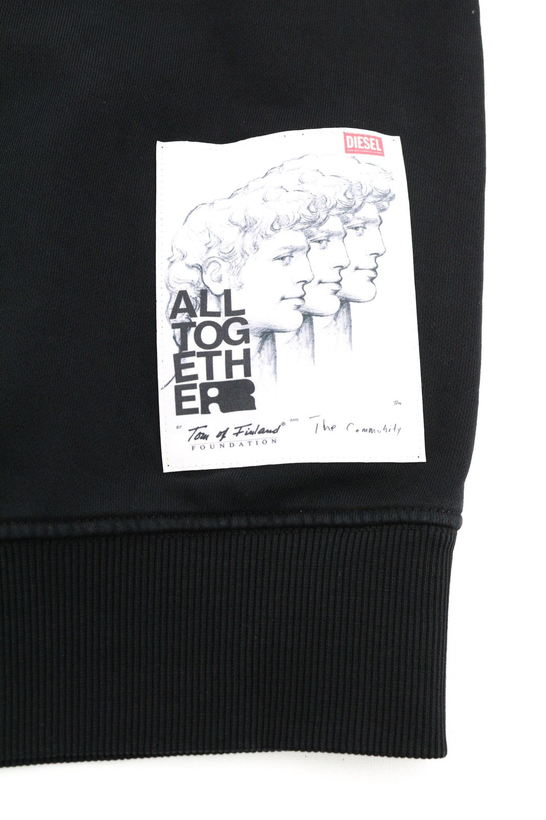 DIESEL PR-Ginn-Hood-P1 Men Hoodie XS Black Pullover Kangaroo Long Sleeve RRP195