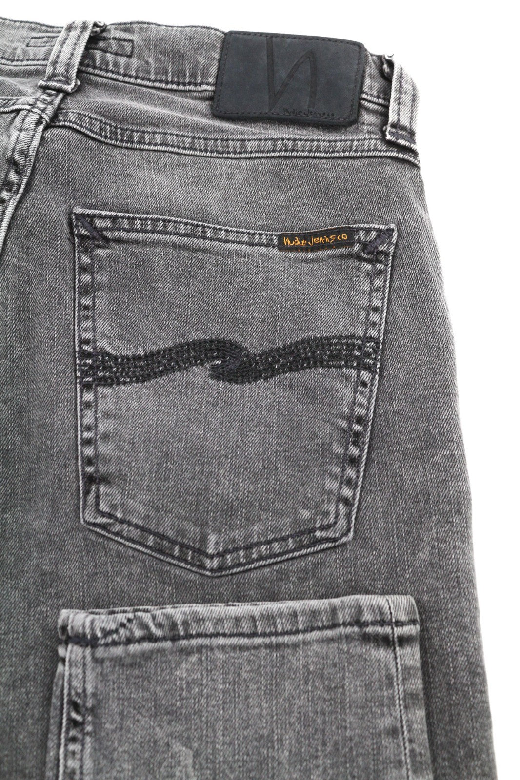 NUDIE JEANS Pile Led Men's Jeans W30/L32 Grey Marble Organic Skinny Washed Zip