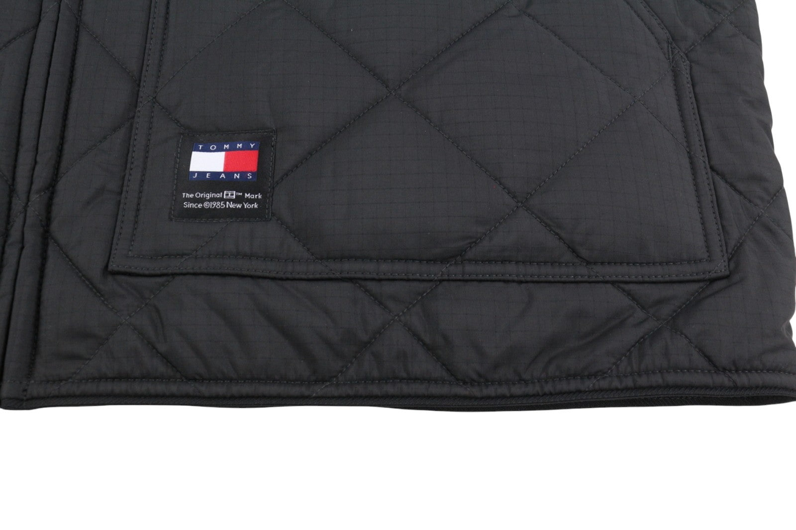 TOMMY HILFIGER Reg Entry Men Waistcoat XL Black Quilted Bomber Neck Full Zip