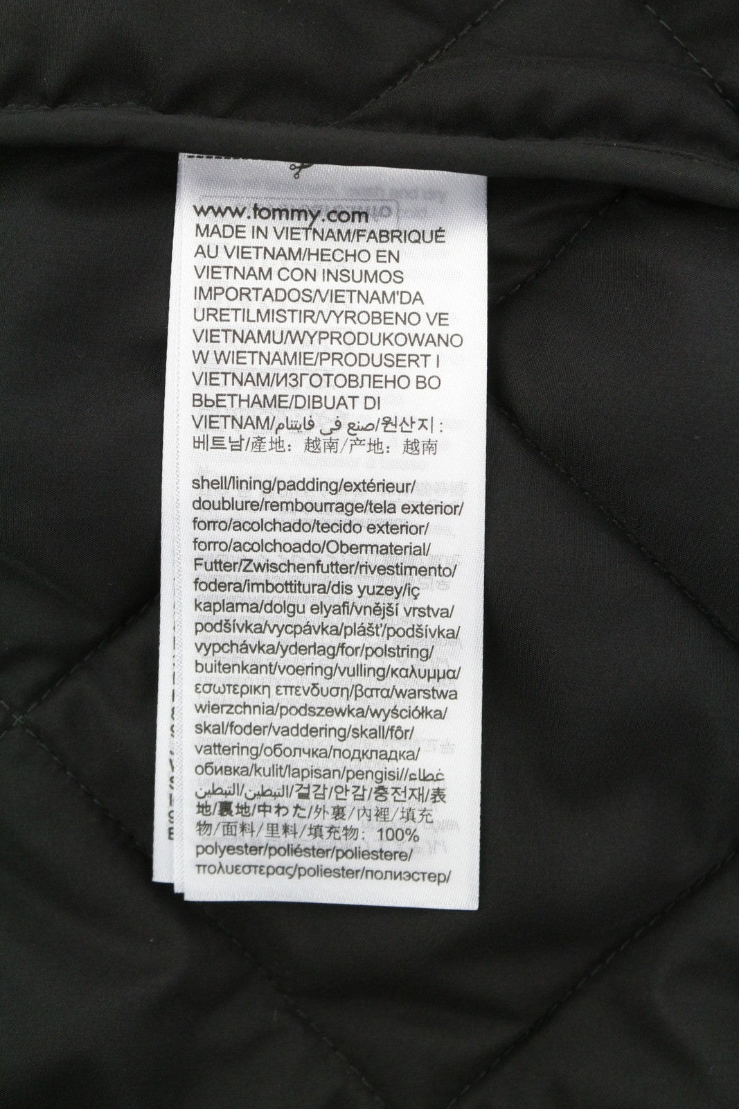 TOMMY HILFIGER Reg Entry Men Waistcoat XL Black Quilted Bomber Neck Full Zip