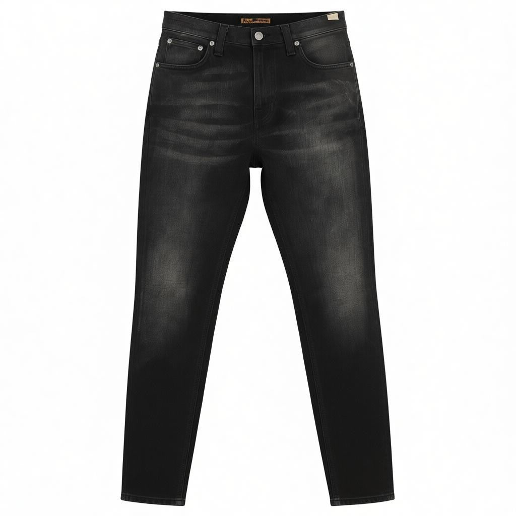 NUDIE JEANS Pipe Led Men's Jeans W30/L32 Grey Marble Organic Skinny Washed Zip