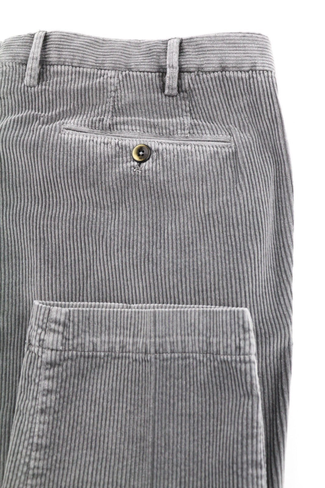 PT TORINO Men's Trousers 46 W30 Grey Skinny Cotton Stretch Corduroy Pleated
