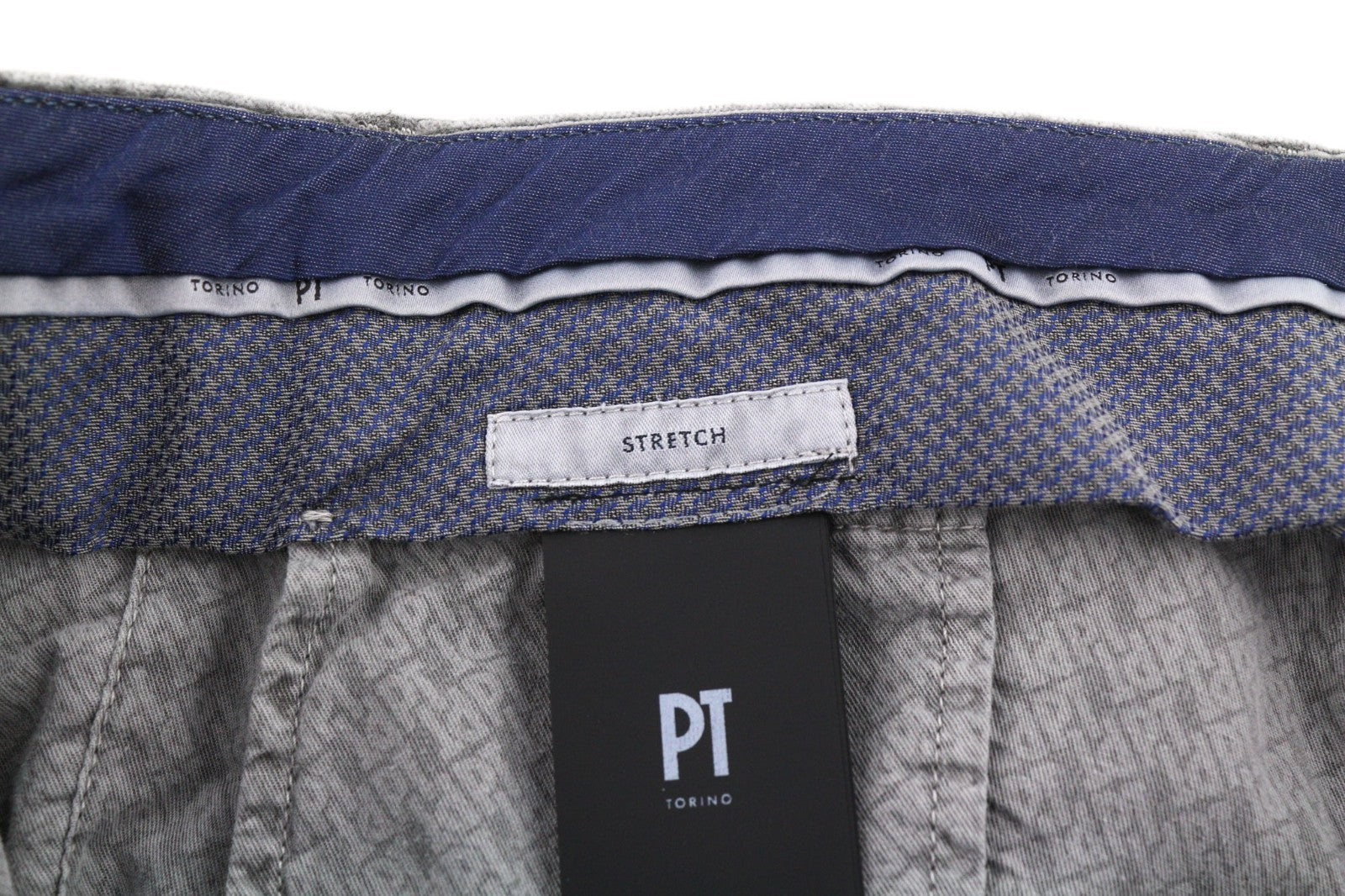 PT TORINO Men's Trousers 46 W30 Grey Skinny Cotton Stretch Corduroy Pleated