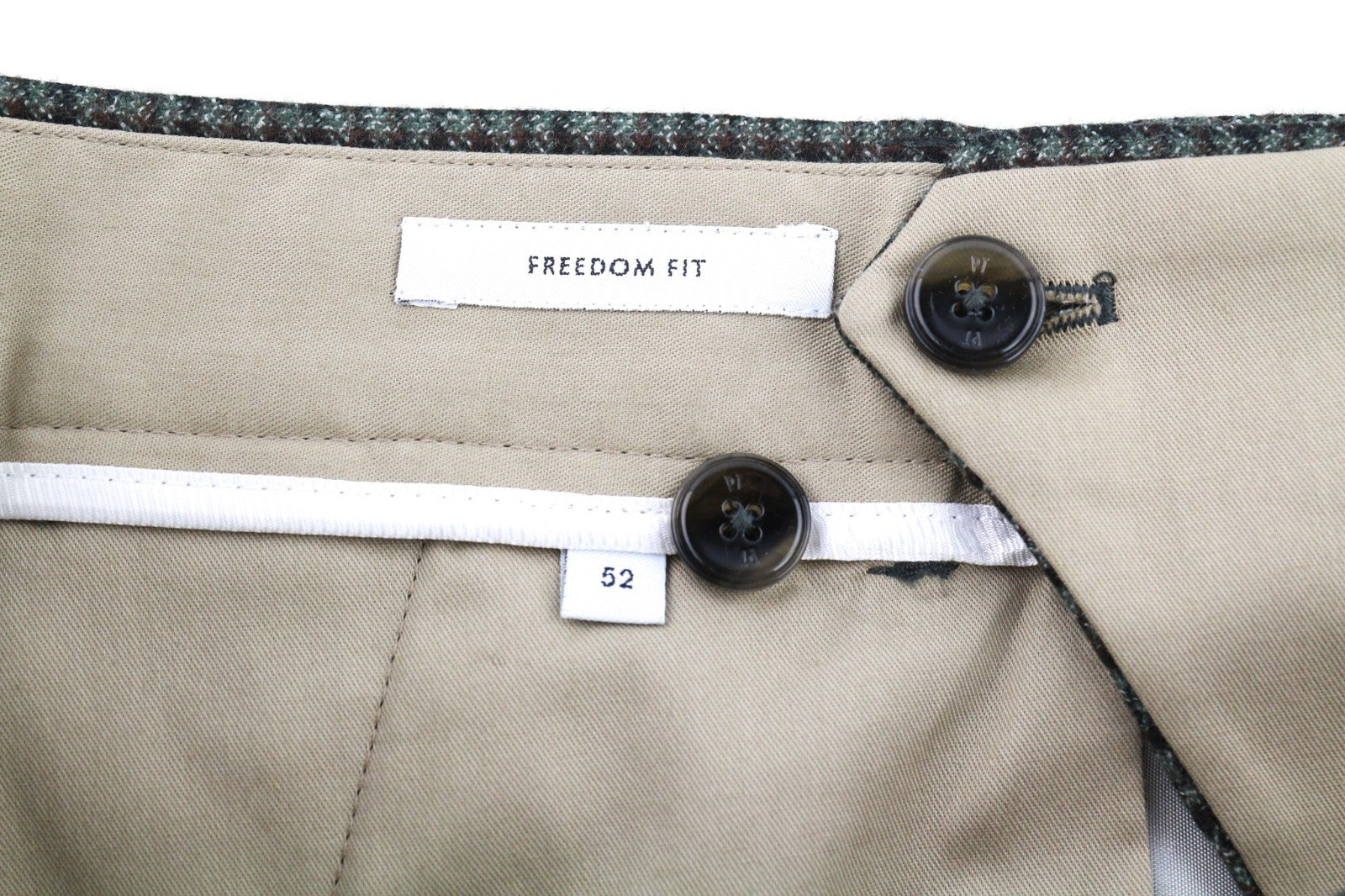 PT TORINO Men's Trousers 52 W37 Freedom Fit Grey Brown Wool Patterned Pleated