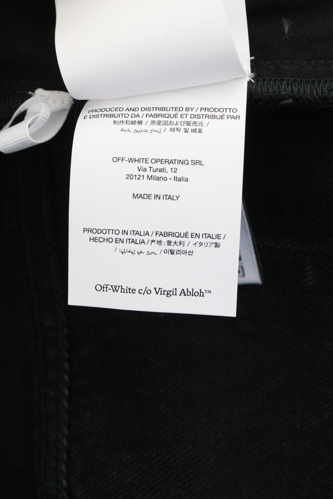 OFF-WHITE Men's Jeans W34 Vintage Black Tapered Fit Cotton 5-Pocket RRP475