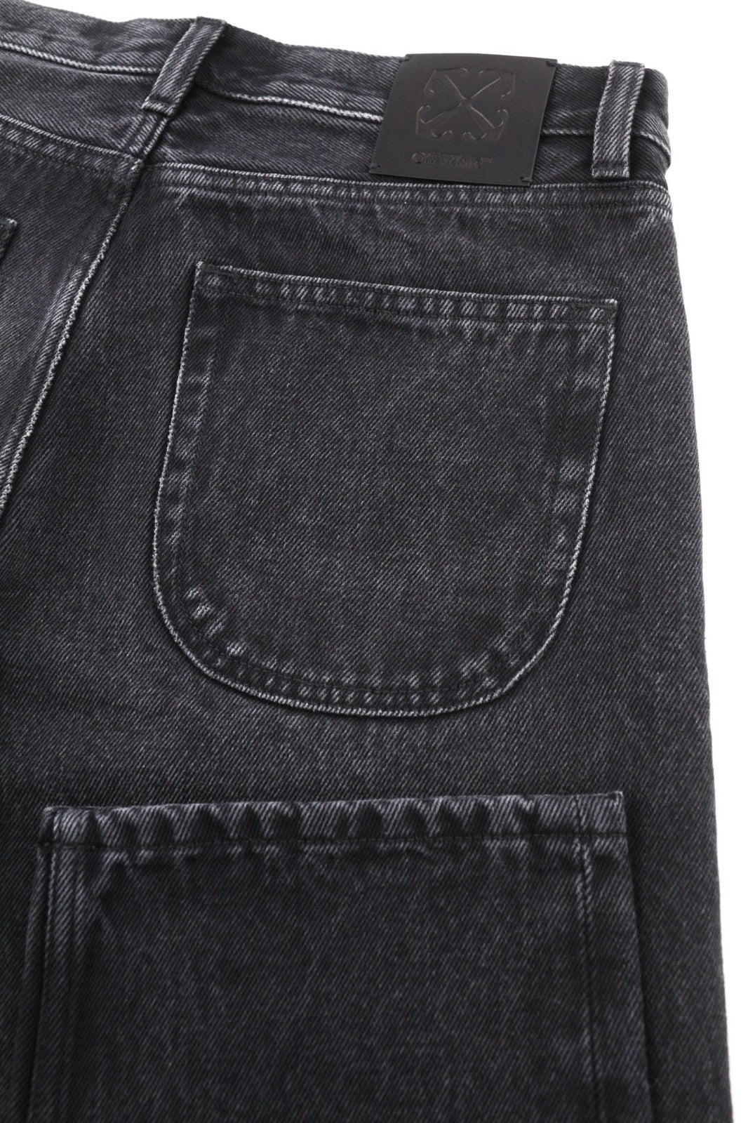 OFF-WHITE Men's Jeans W34 Vintage Black Tapered Fit Cotton 5-Pocket RRP475