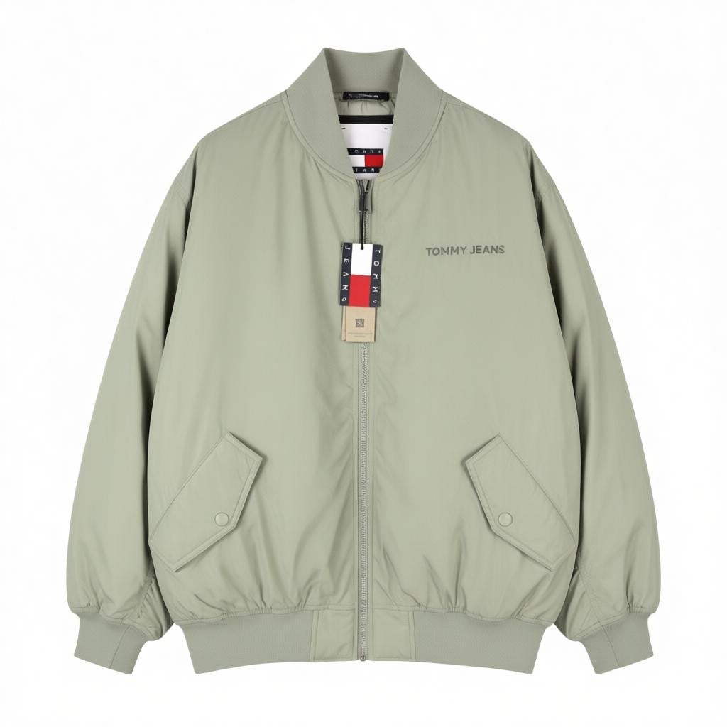 TOMMY HILFIGER Classics Bomber Men Jacket L Faded Willow Padded Bomber RRP260