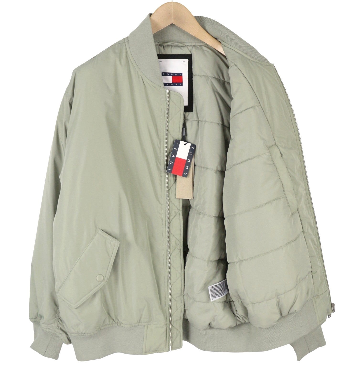 TOMMY HILFIGER Classics Bomber Men Jacket L Faded Willow Padded Bomber RRP260