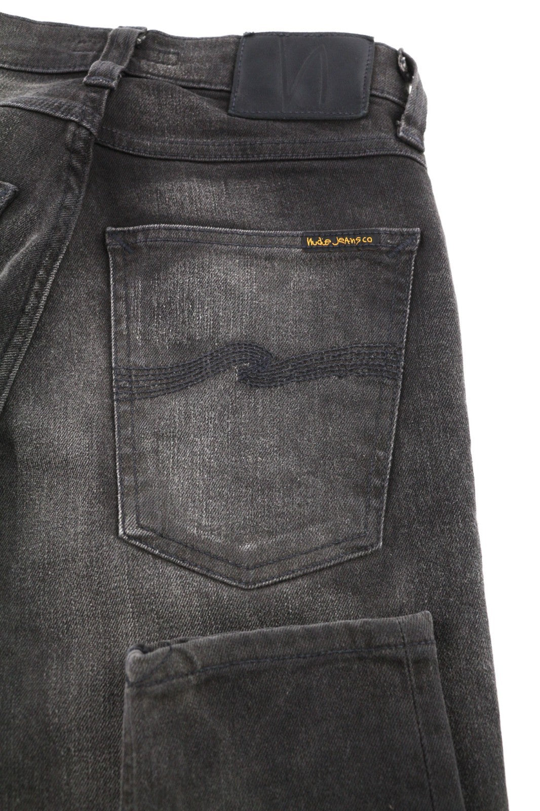 NUDIE JEANS Pipe Led Men's Jeans W28/L32 Grey Marble Organic Skinny Washed Zip