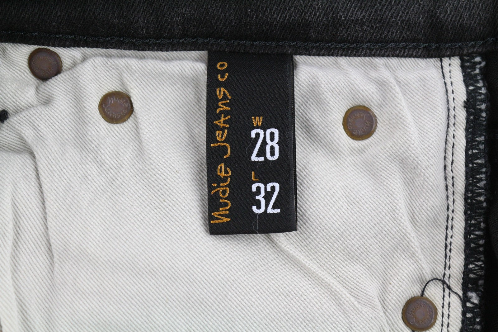 NUDIE JEANS Pipe Led Men's Jeans W28/L32 Grey Marble Organic Skinny Washed Zip